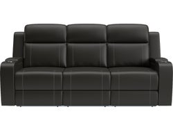 Corby Leather 3 Seater Sofa - Ebony