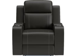 Corby Leather Electric Recliner - Ebony