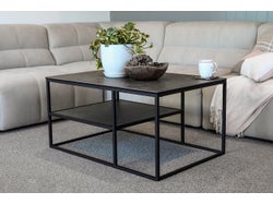 Elgin Rectangle Coffee Table With Shelf - Black