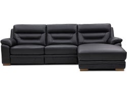 Kingston Leather Right Chaise Lounge Suite - Eclipse