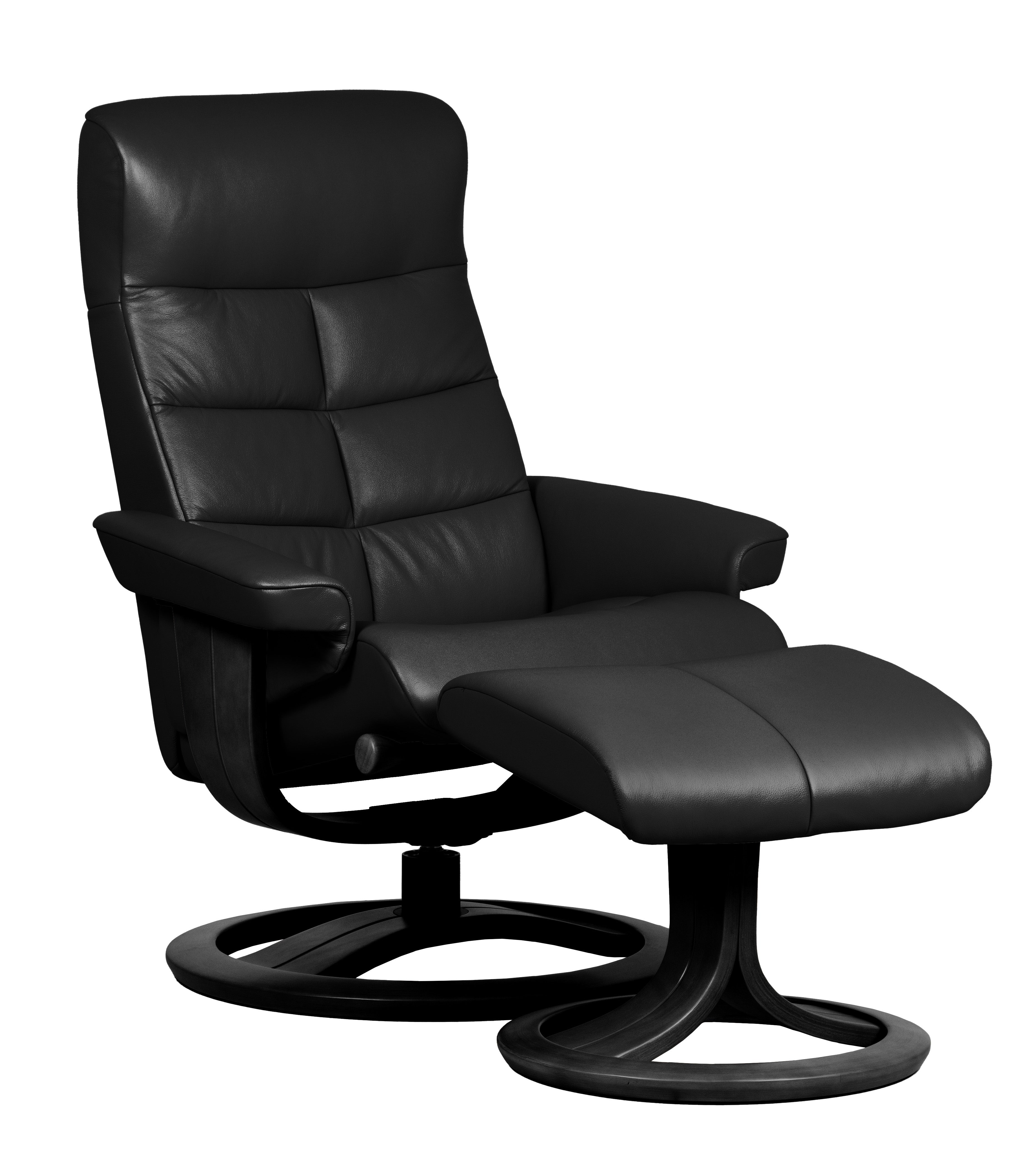 LaZBoy Arrow Leather Recliner Chair and Ottoman Black/Nero