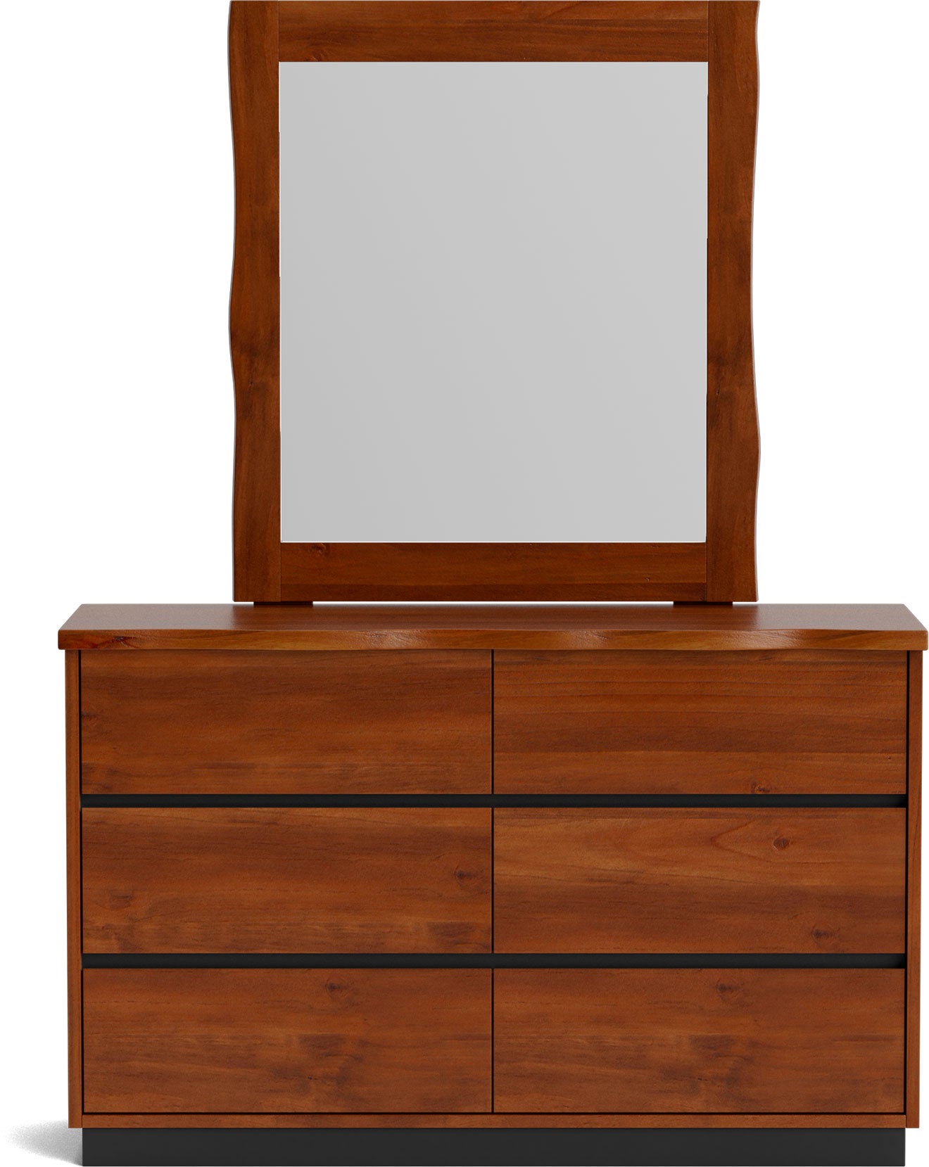 Neo 6 Drawer Dresser with Mirror Maple