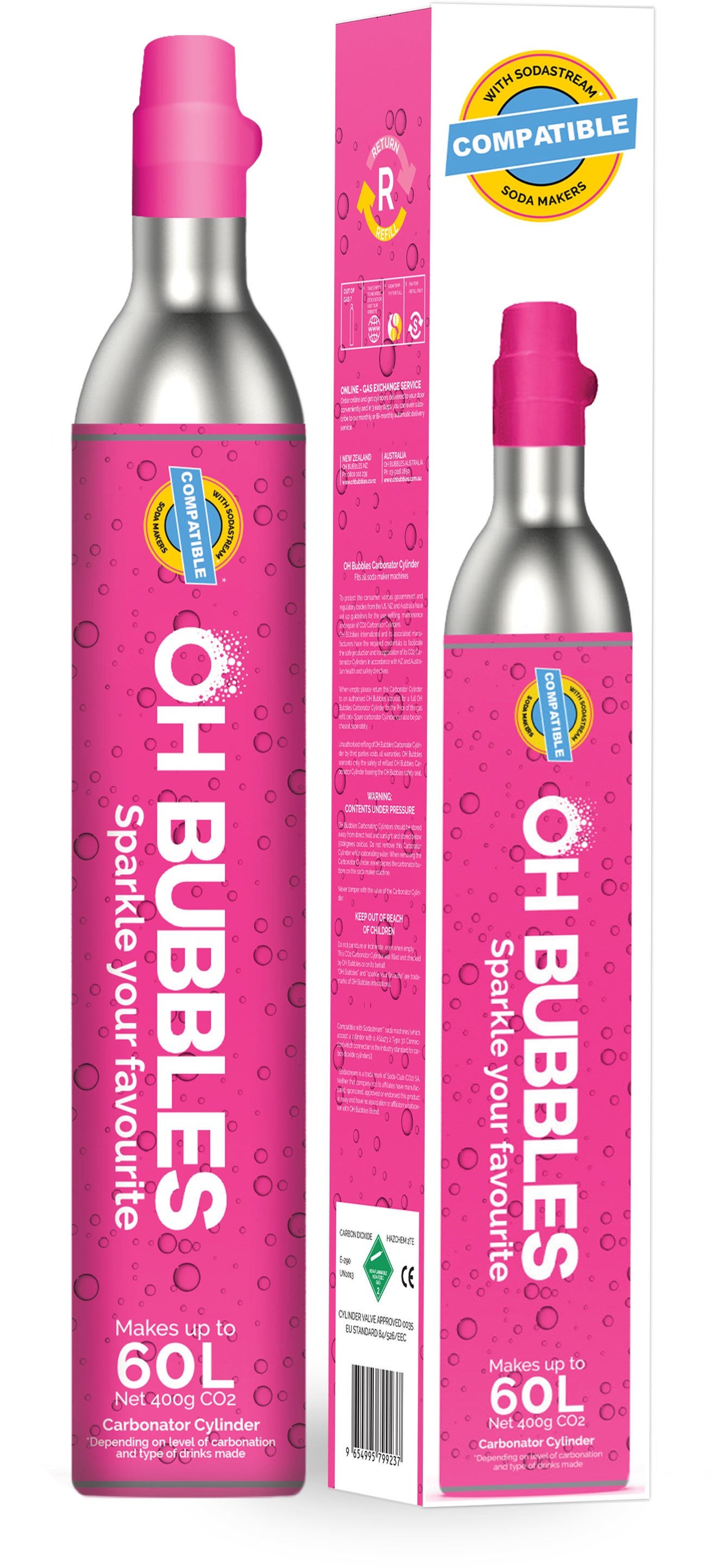 OH BUBBLES 60L Co2 Gas Cylinder Refill