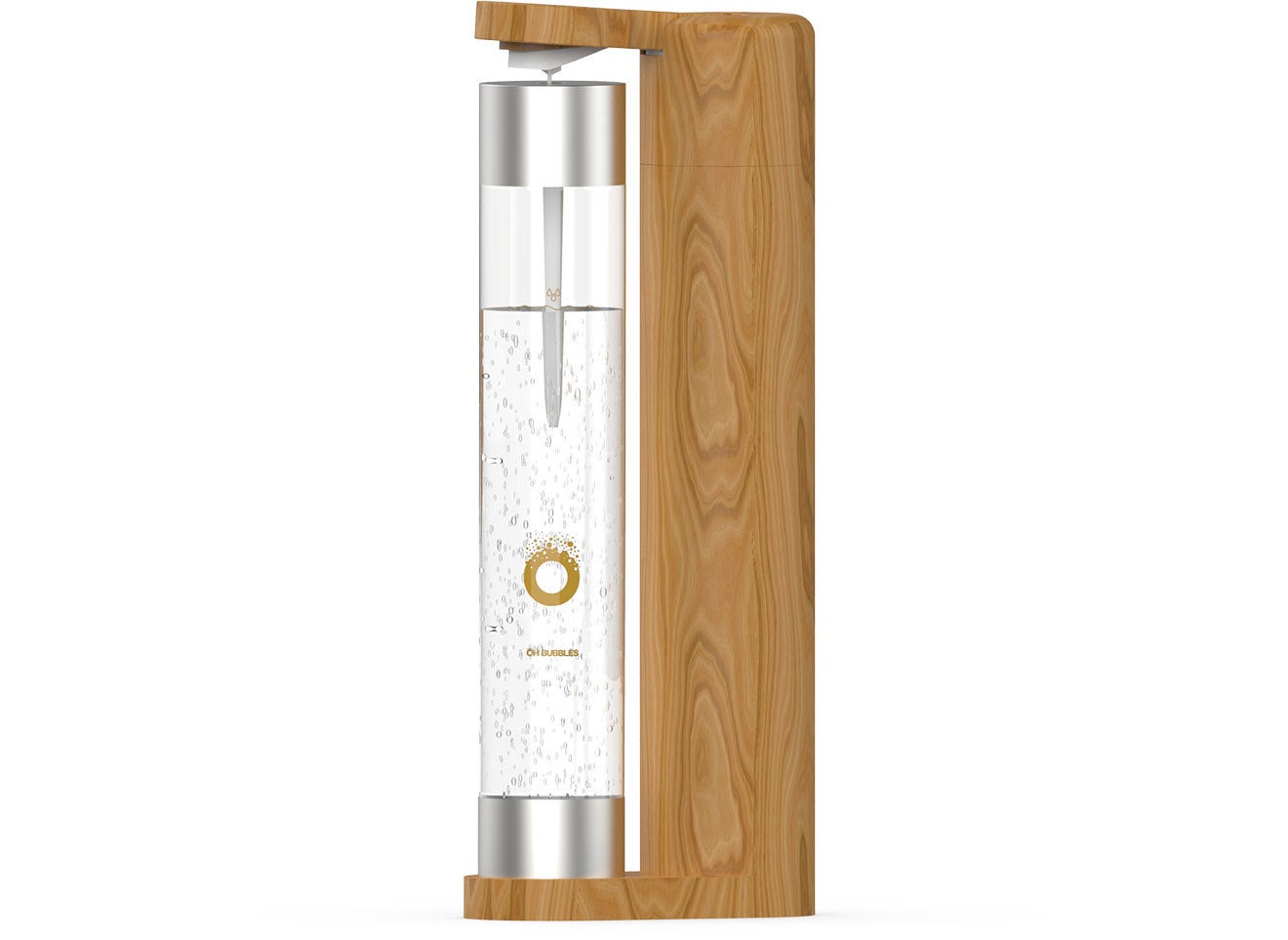 OH BUBBLES Sparkling Drink Maker Wood Finish