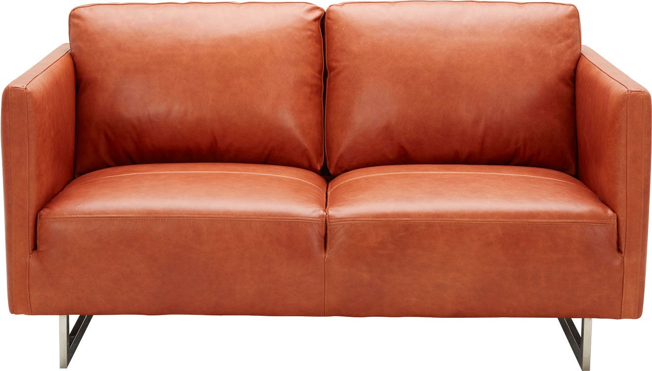 Phoenix Leather 2 Seater Sofa Ochre