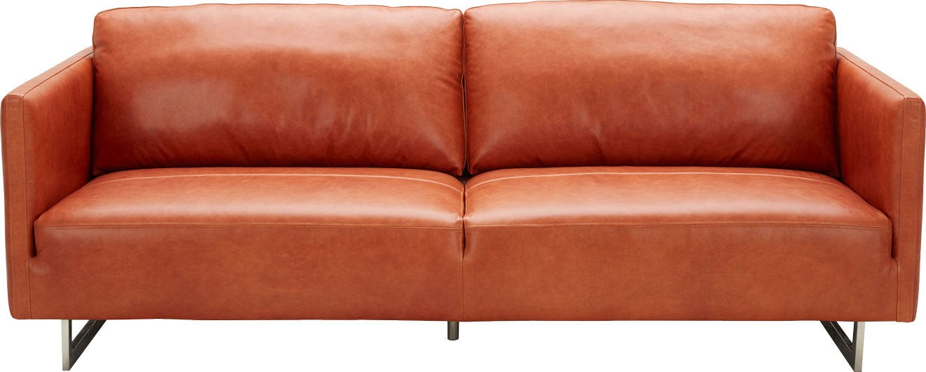 Phoenix Leather 3 Seater Sofa Ochre