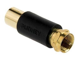 Pudney Coaxial Socket to F Plug Adaptor P3507