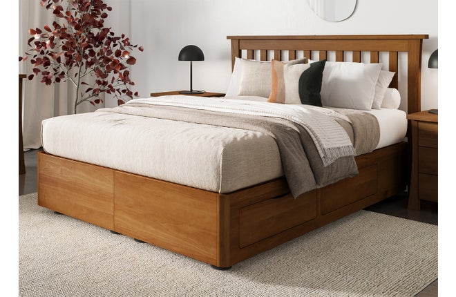Sleepneat King 4 Drawer Bed Base Old Rimu, King Bed With Storage Underneath Nz