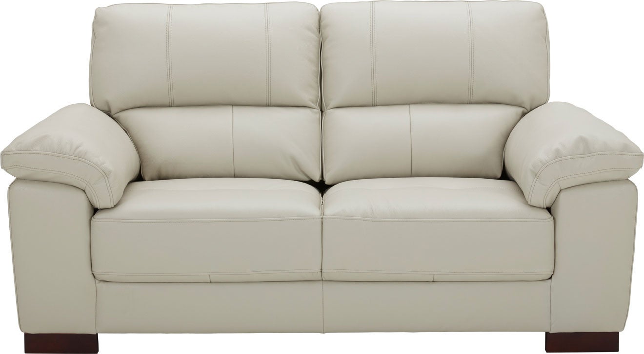 Syros 2 Seater Leather Sofa - Light Grey