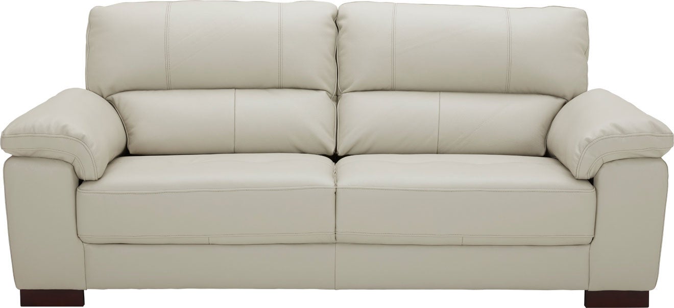 Syros 3 Seater Leather Sofa - Light Grey