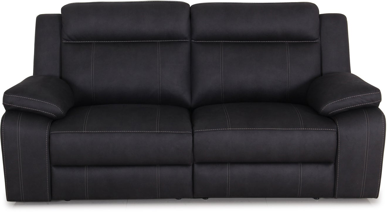 Vienna Fabric 2.5 Seater Sofa with Built in Recliners Graphite