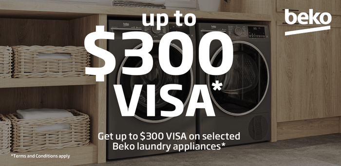 Bonus Prezzy Card up to $300 when you purchase eligible Beko laundry appliances*