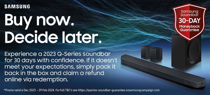 30 Day Money Back Guarantee, on Samsung 2023 Q-Series Soundbars, via redemption*